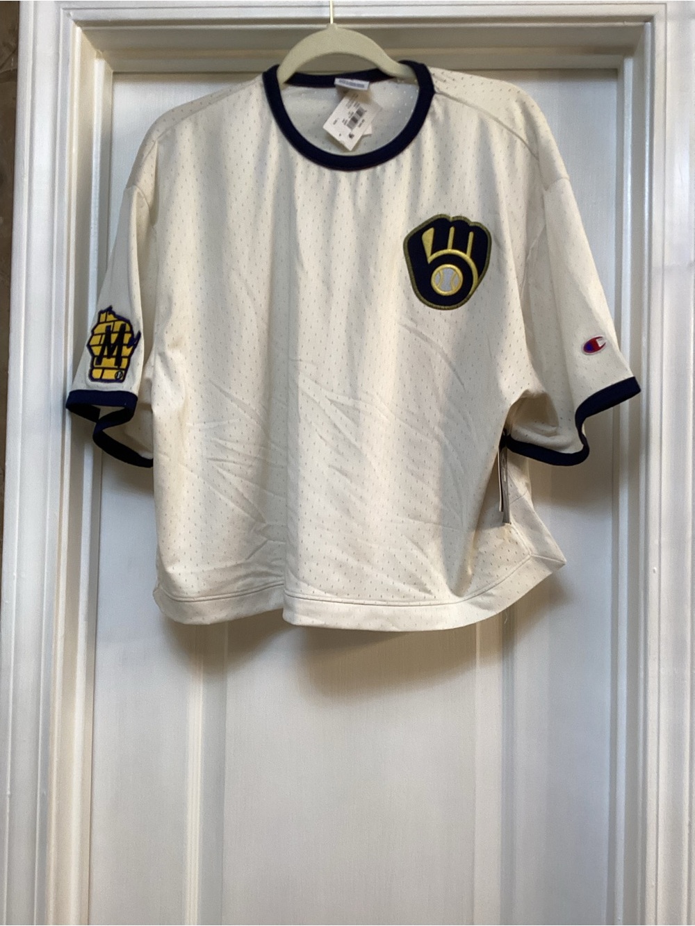 Milwaukee Brewers Women’s Mesh Cropped Jersey size L